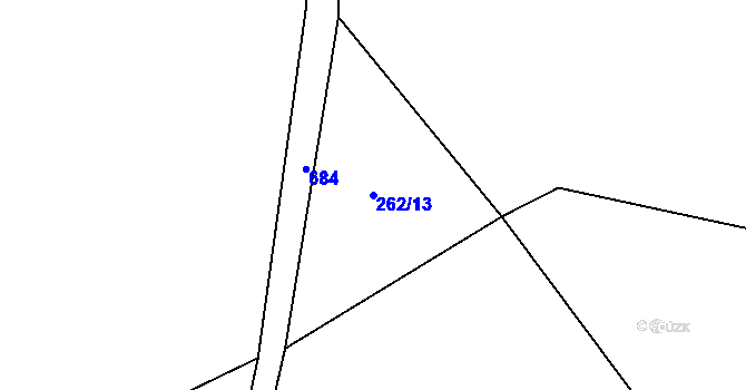 Parcela st. 262/13 v KÚ Sejřek, Katastrální mapa