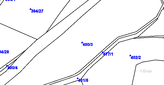 Parcela st. 400/3 v KÚ Sejřek, Katastrální mapa