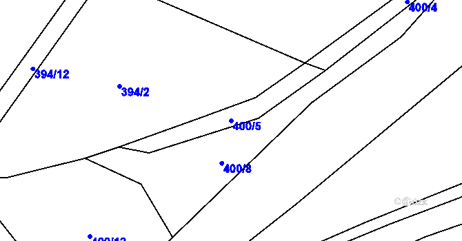 Parcela st. 400/5 v KÚ Sejřek, Katastrální mapa