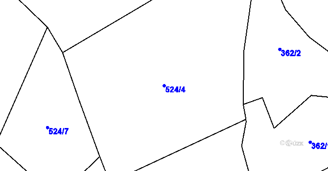 Parcela st. 524/4 v KÚ Sejřek, Katastrální mapa