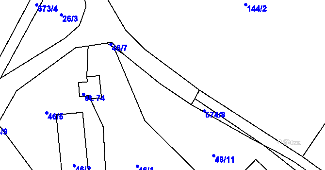 Parcela st. 674/7 v KÚ Sejřek, Katastrální mapa