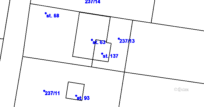 Parcela st. 137 v KÚ Sejřek, Katastrální mapa
