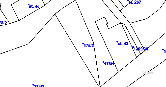 Parcela st. 175/2 v KÚ Semanín, Katastrální mapa
