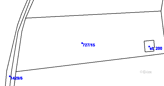Parcela st. 727/15 v KÚ Semanín, Katastrální mapa