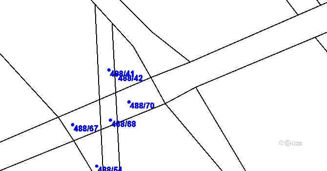 Parcela st. 488/69 v KÚ Semanín, Katastrální mapa