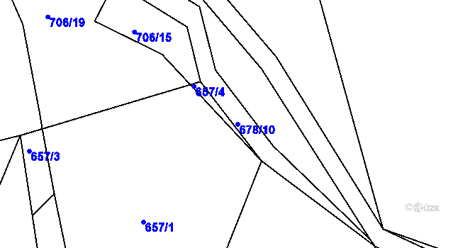 Parcela st. 678/10 v KÚ Semanín, Katastrální mapa