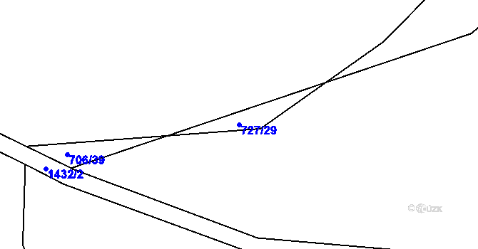 Parcela st. 727/29 v KÚ Semanín, Katastrální mapa