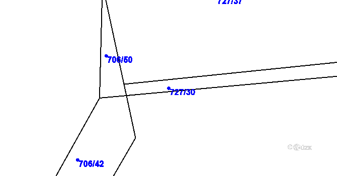 Parcela st. 727/30 v KÚ Semanín, Katastrální mapa