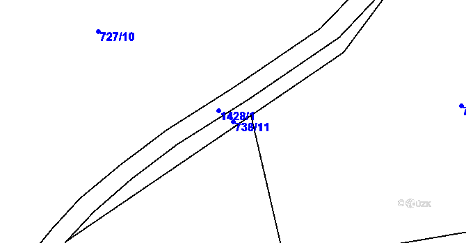 Parcela st. 738/11 v KÚ Semanín, Katastrální mapa