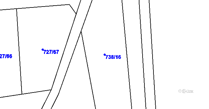 Parcela st. 738/16 v KÚ Semanín, Katastrální mapa
