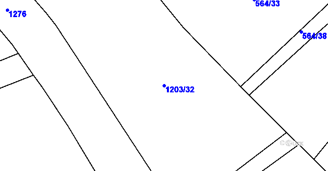 Parcela st. 1203/32 v KÚ Semanín, Katastrální mapa