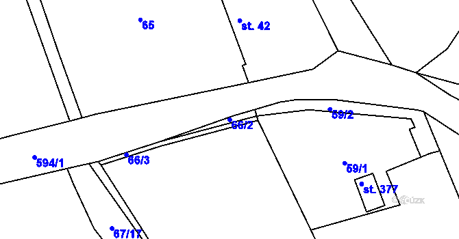 Parcela st. 66/2 v KÚ Semčice, Katastrální mapa
