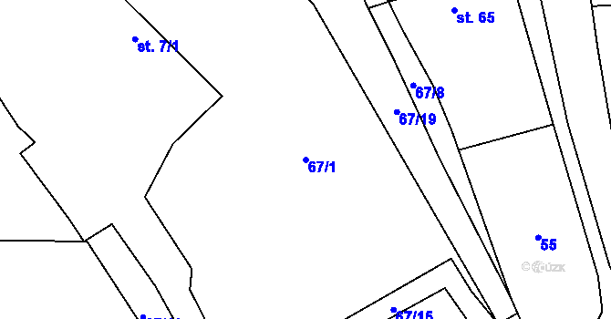 Parcela st. 67/1 v KÚ Semčice, Katastrální mapa