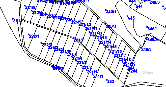 Parcela st. 221 v KÚ Semčice, Katastrální mapa