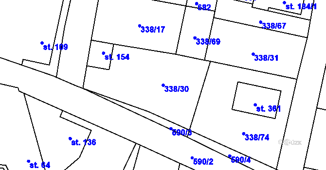 Parcela st. 338/30 v KÚ Semčice, Katastrální mapa