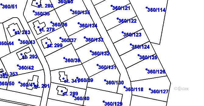 Parcela st. 360/12 v KÚ Semčice, Katastrální mapa