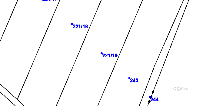 Parcela st. 221/19 v KÚ Semčice, Katastrální mapa