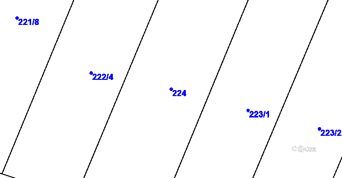 Parcela st. 224 v KÚ Semčice, Katastrální mapa