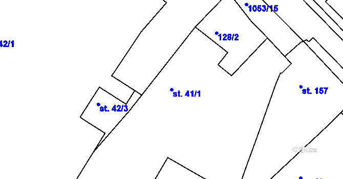 Parcela st. 41/1 v KÚ Semechnice, Katastrální mapa