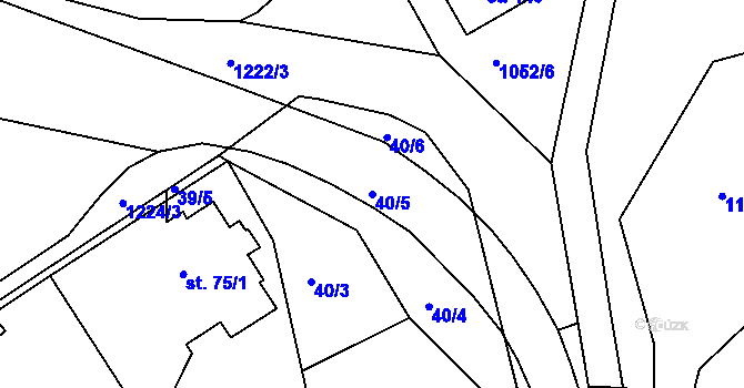 Parcela st. 40/5 v KÚ Semechnice, Katastrální mapa