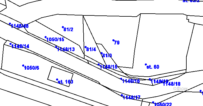Parcela st. 81/3 v KÚ Semechnice, Katastrální mapa