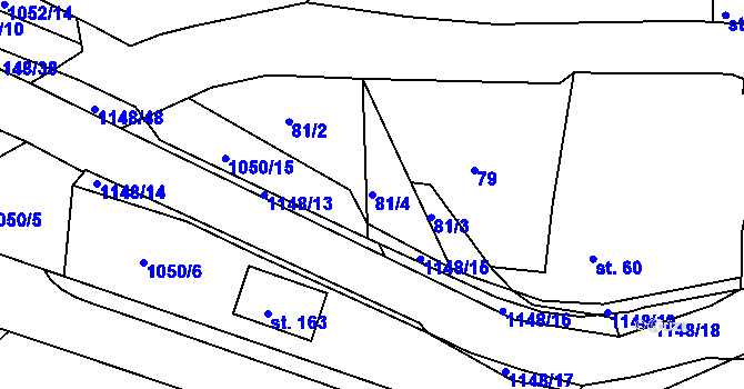 Parcela st. 81/4 v KÚ Semechnice, Katastrální mapa