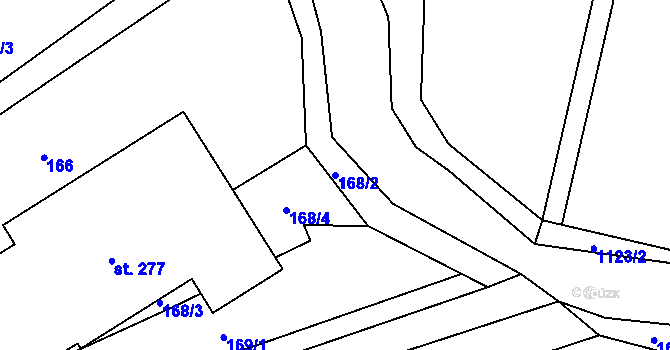 Parcela st. 168/2 v KÚ Semechnice, Katastrální mapa