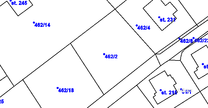 Parcela st. 462/2 v KÚ Semechnice, Katastrální mapa