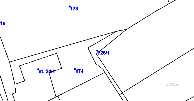 Parcela st. 726/1 v KÚ Semechnice, Katastrální mapa