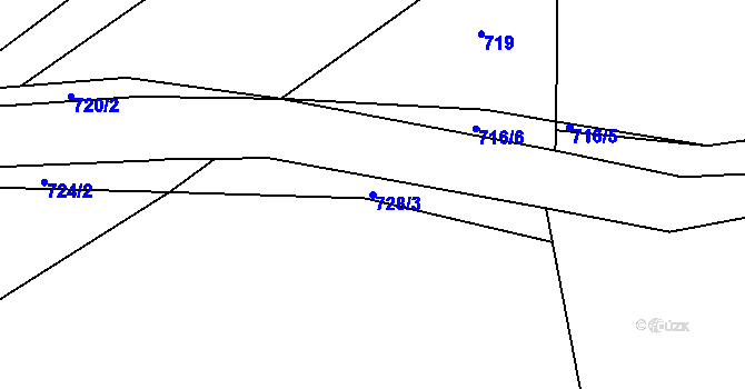 Parcela st. 728/3 v KÚ Semechnice, Katastrální mapa
