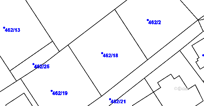 Parcela st. 462/18 v KÚ Semechnice, Katastrální mapa