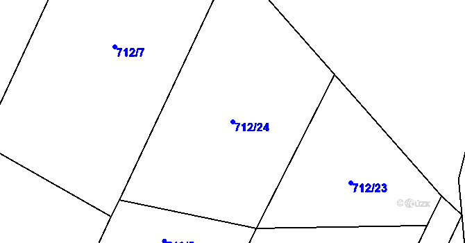 Parcela st. 712/24 v KÚ Semechnice, Katastrální mapa