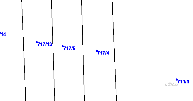 Parcela st. 717/4 v KÚ Semechnice, Katastrální mapa