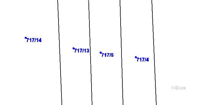 Parcela st. 717/5 v KÚ Semechnice, Katastrální mapa