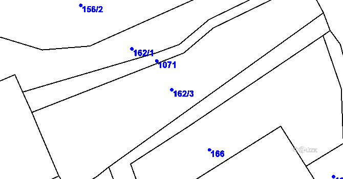 Parcela st. 162/3 v KÚ Semechnice, Katastrální mapa