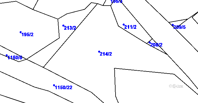 Parcela st. 214/2 v KÚ Semechnice, Katastrální mapa