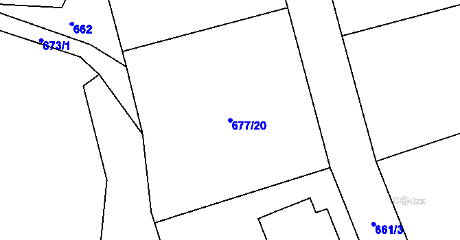 Parcela st. 677/20 v KÚ Semechnice, Katastrální mapa
