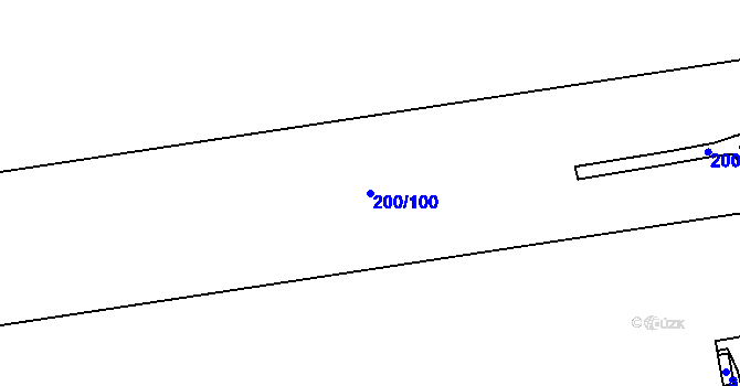 Parcela st. 200/100 v KÚ Rvenice, Katastrální mapa