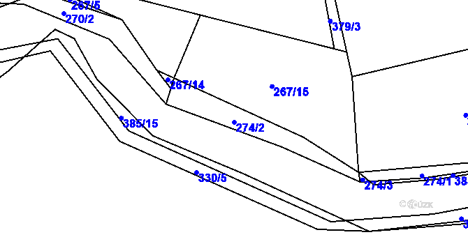 Parcela st. 274/2 v KÚ Rvenice, Katastrální mapa