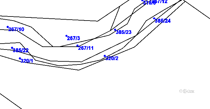 Parcela st. 320/3 v KÚ Rvenice, Katastrální mapa