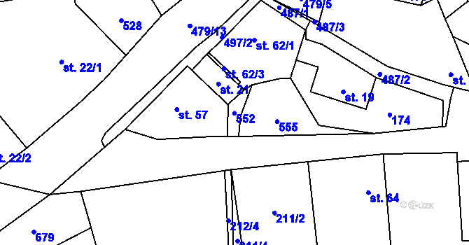 Parcela st. 62/2 v KÚ Seménkovice, Katastrální mapa