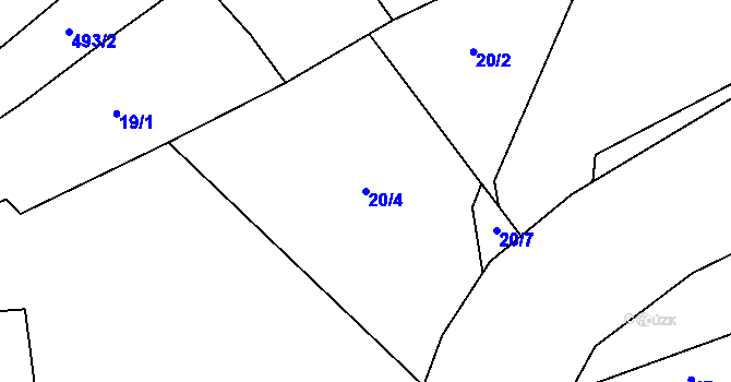 Parcela st. 20/4 v KÚ Seménkovice, Katastrální mapa