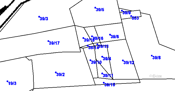 Parcela st. 39/14 v KÚ Seménkovice, Katastrální mapa