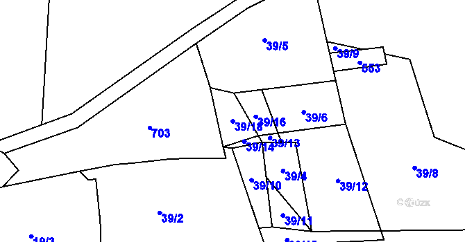 Parcela st. 39/18 v KÚ Seménkovice, Katastrální mapa