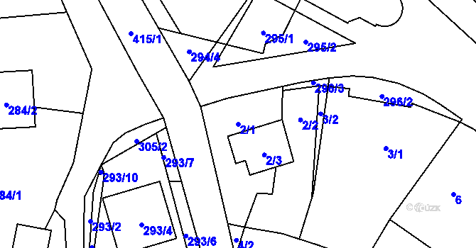 Parcela st. 2/1 v KÚ Semice nad Labem, Katastrální mapa