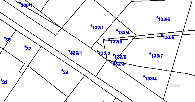 Parcela st. 132/2 v KÚ Semice nad Labem, Katastrální mapa