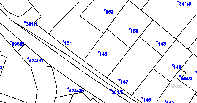 Parcela st. 149 v KÚ Semice nad Labem, Katastrální mapa