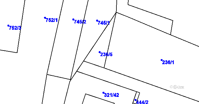 Parcela st. 236/5 v KÚ Semice nad Labem, Katastrální mapa