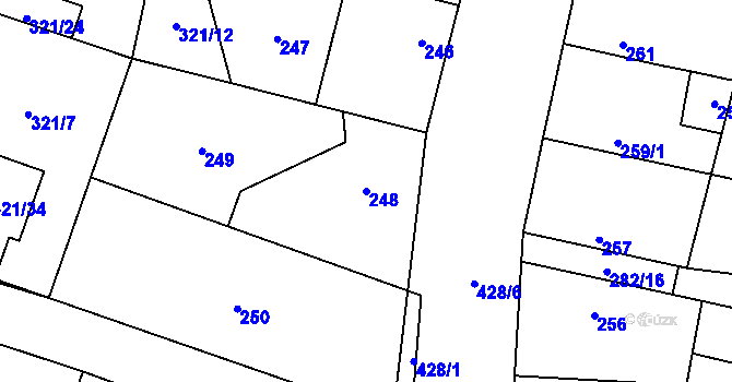 Parcela st. 248 v KÚ Semice nad Labem, Katastrální mapa
