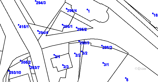 Parcela st. 296/3 v KÚ Semice nad Labem, Katastrální mapa